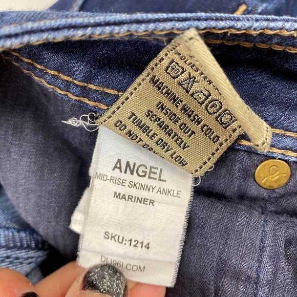 DL1961 Angel Jeans Mid Rise Skinny Ankle Blue Mariner 1214 Comfort Womens sz 28 - Picture 12 of 13
